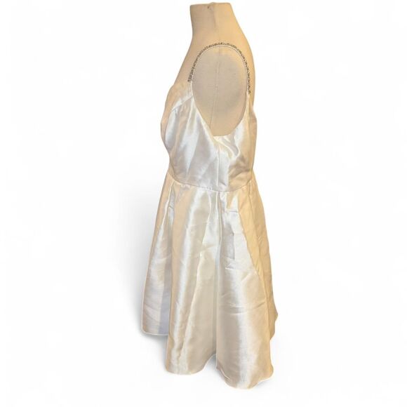 DB Studio Mikado Short Dress with Crystal Straps size 18W bridal w/pockets - Picture 5 of 8